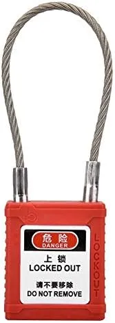 Outdoor Padlock, Energy Long Shackle isolating Lock, Suitcase Locks with Keys, Luggage Padlocks Metal Padlocks, Security Padlock with Key, Wire Rope Lock for Locking Warehouse