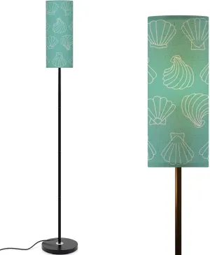 Outline Collection Scallop Seamless Pattern for Print Decoration Modern Floor Lamp Minimalist Standing Lamps for Living Room LED Corner Lamp Remote Control Metal Pole Lamp for Bedroom, Reading