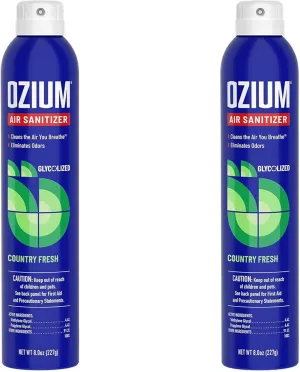 Ozium 8 Oz. Air Sanitizer for Homes, Cars, Offices and More, Country Fresh, 2 Packs
