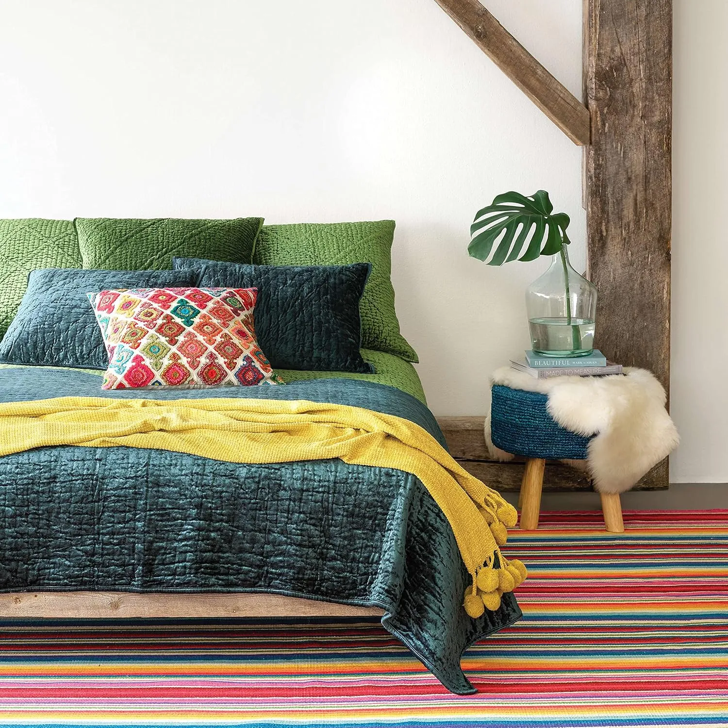 Parisienne Velvet Evergreen Quilted Sham, Standard Size, Green Solid Pattern