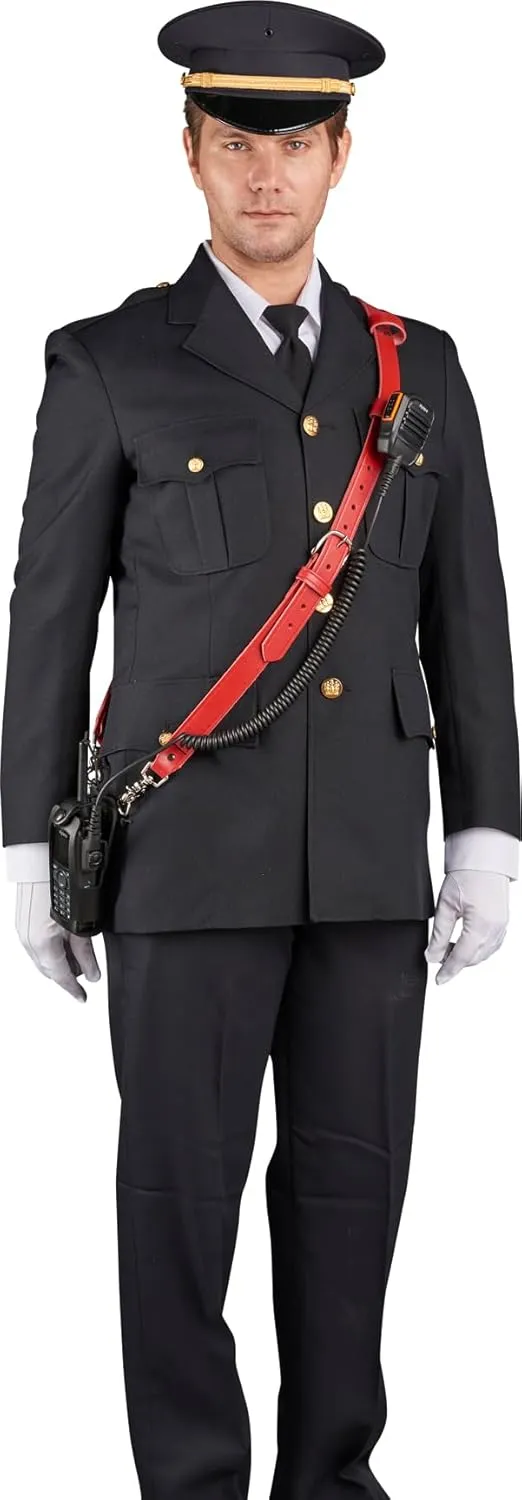 Perfect Fit Shield Wallets Leather Firemans Red Radio Strap Chrome Hardware Firefighter Red Leather