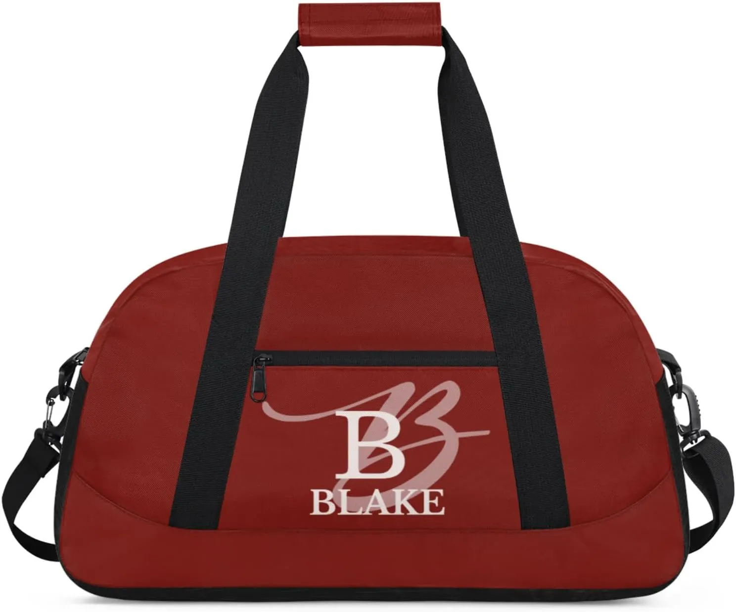 Personalize-Kids-Duffel-Bags With Custom Capital Name Text Dance-Sports-Bags Lightweight Carry-On Overnight Travel Gym for Girls Boys,Dark Red
