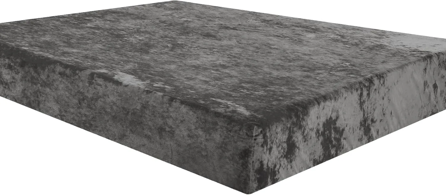 PHF Truly Velvet Fitted Sheet Only Queen Size, Luxury Super Soft Cozy Comfy Fleece Bottom with 15" Deep Pocket,Suitable for Fall Winter and Spring, No Pillowcases, Charcoal/Dark Grey