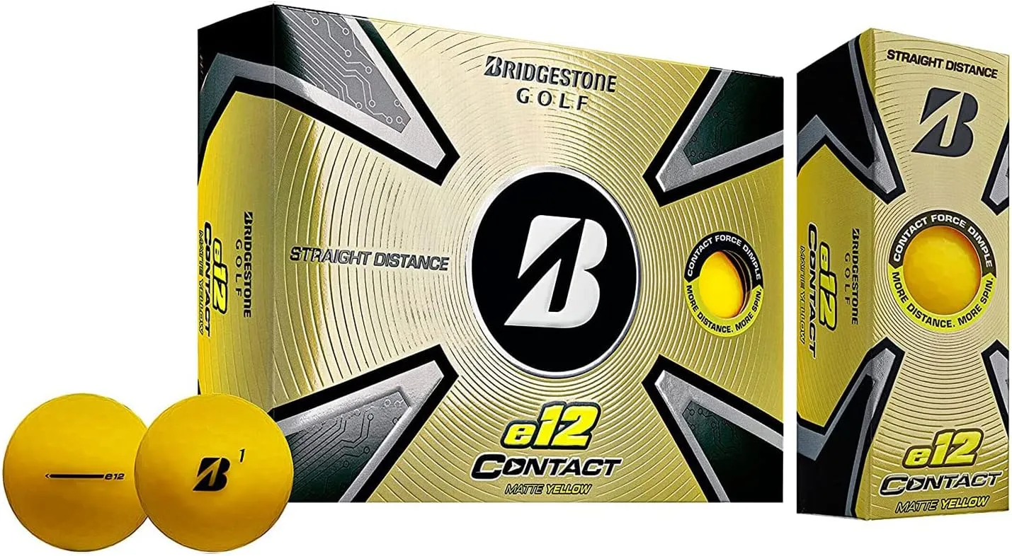 PlayBetter Bridgestone e12 Contact Golf Balls | Multi-Pack Bundle | FLEXATIV Cover Technology & Contact Force Dimple | 46% More Surface Contact
