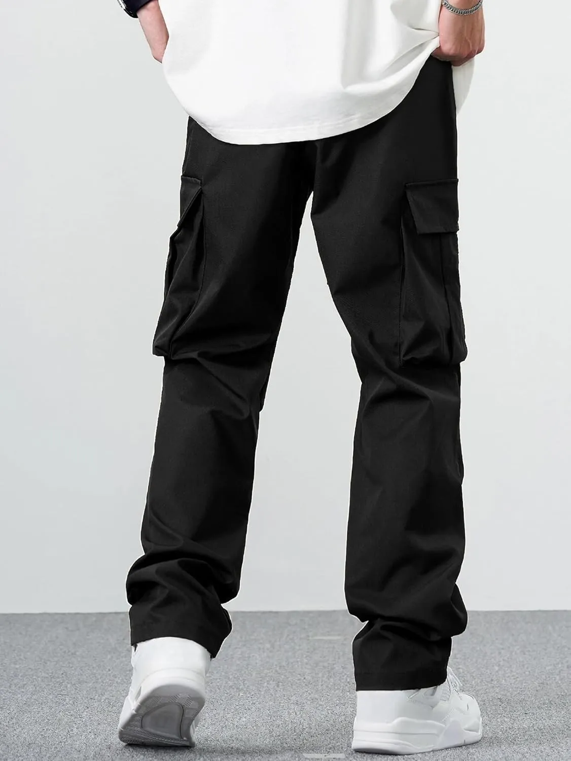 PLEPAN Men's Casual Cargo Pants Drawstring Hiking Pants Workout Tactical Joggers Sweatpants for Men