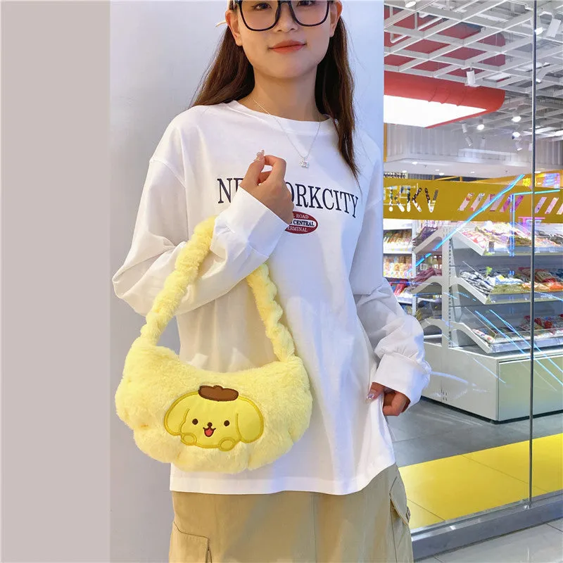 Plush Cute Cartoon Portable Storage Fashionable Crossbody Bags