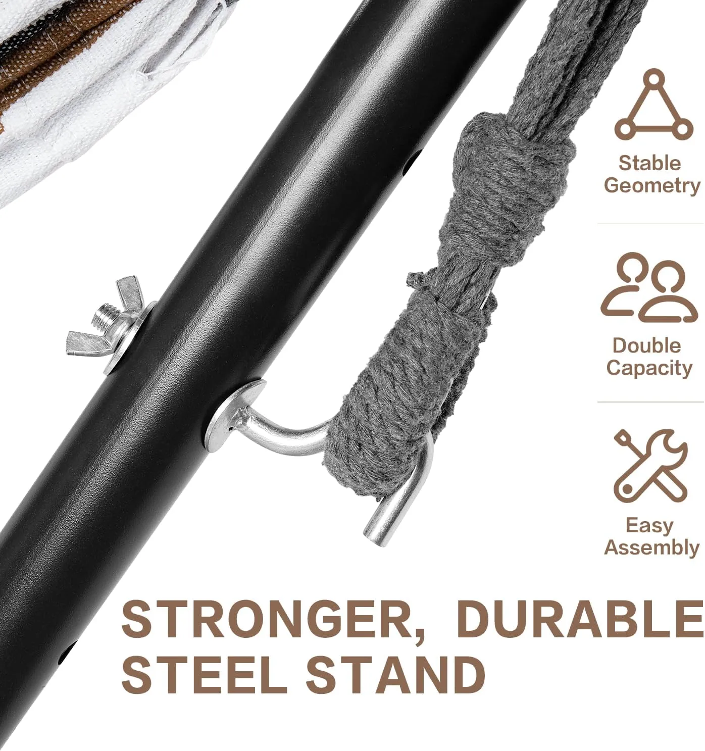 PNAEUT 9FT Hammock Stand Only and Portable Carrying Bag, 550LBS Weight Capacity (Black)