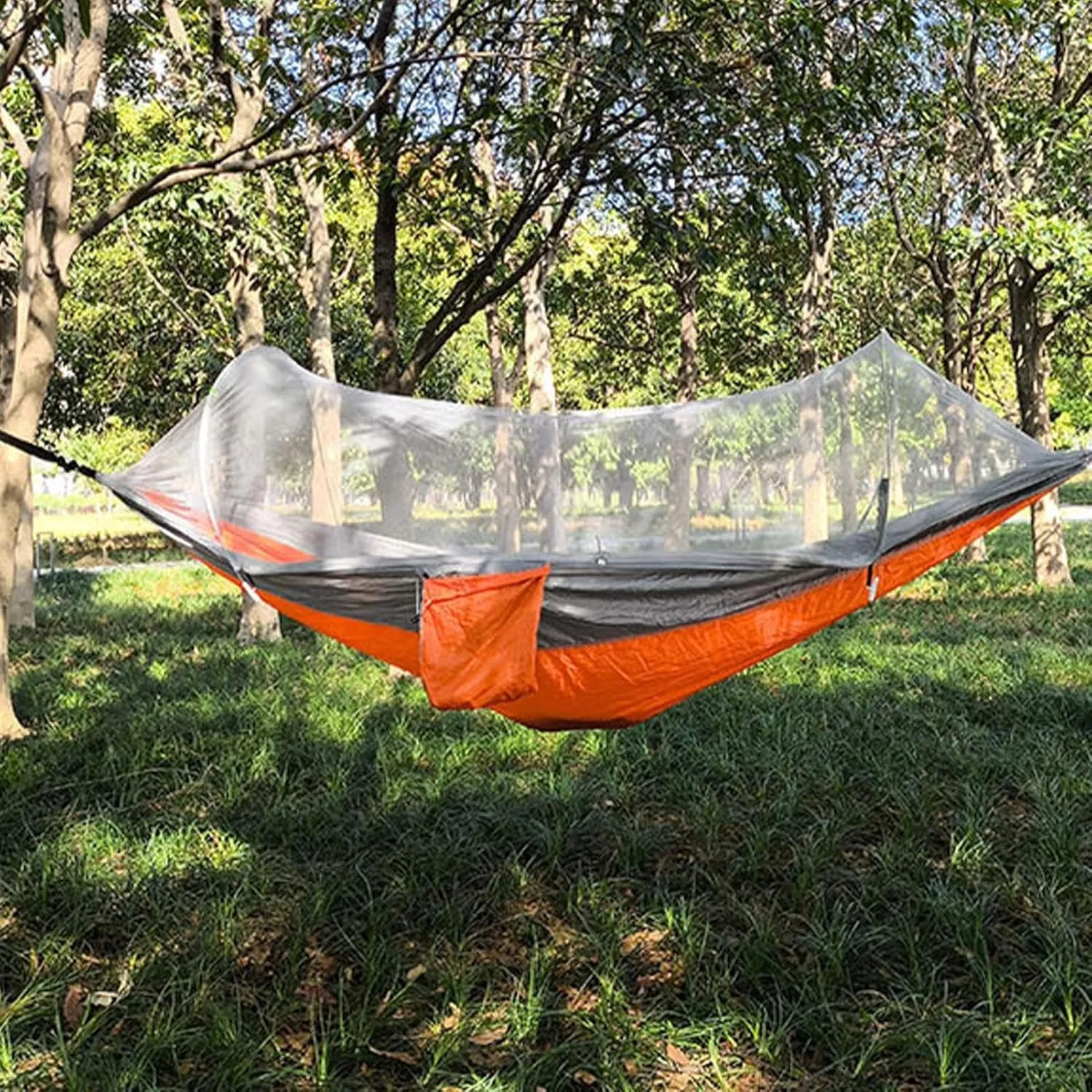 Pop Up Hammock Net - Instant Pop Up Hammock, Travel Net | Camp Use with Fine Mesh,Carabiners and Tree Straps Included Outdoor Resting Equipment for Friends, Coworkers, Family