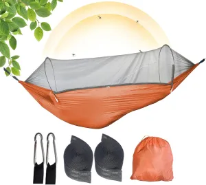 Pop Up Hammock Net - Instant Pop Up Hammock, Travel Net | Camp Use with Fine Mesh,Carabiners and Tree Straps Included Outdoor Resting Equipment for Friends, Coworkers, Family
