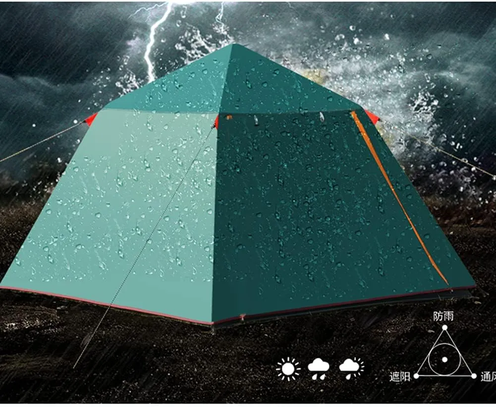Pop Up Tent Family Camping Tent 3-4 Person Portable Tent Automatic Tent Waterproof Windproof for Camping Hiking Mountaineering, Yellow
