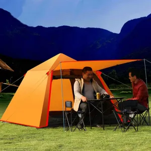 Pop Up Tent Family Camping Tent 3-4 Person Portable Tent Automatic Tent Waterproof Windproof for Camping Hiking Mountaineering, Yellow