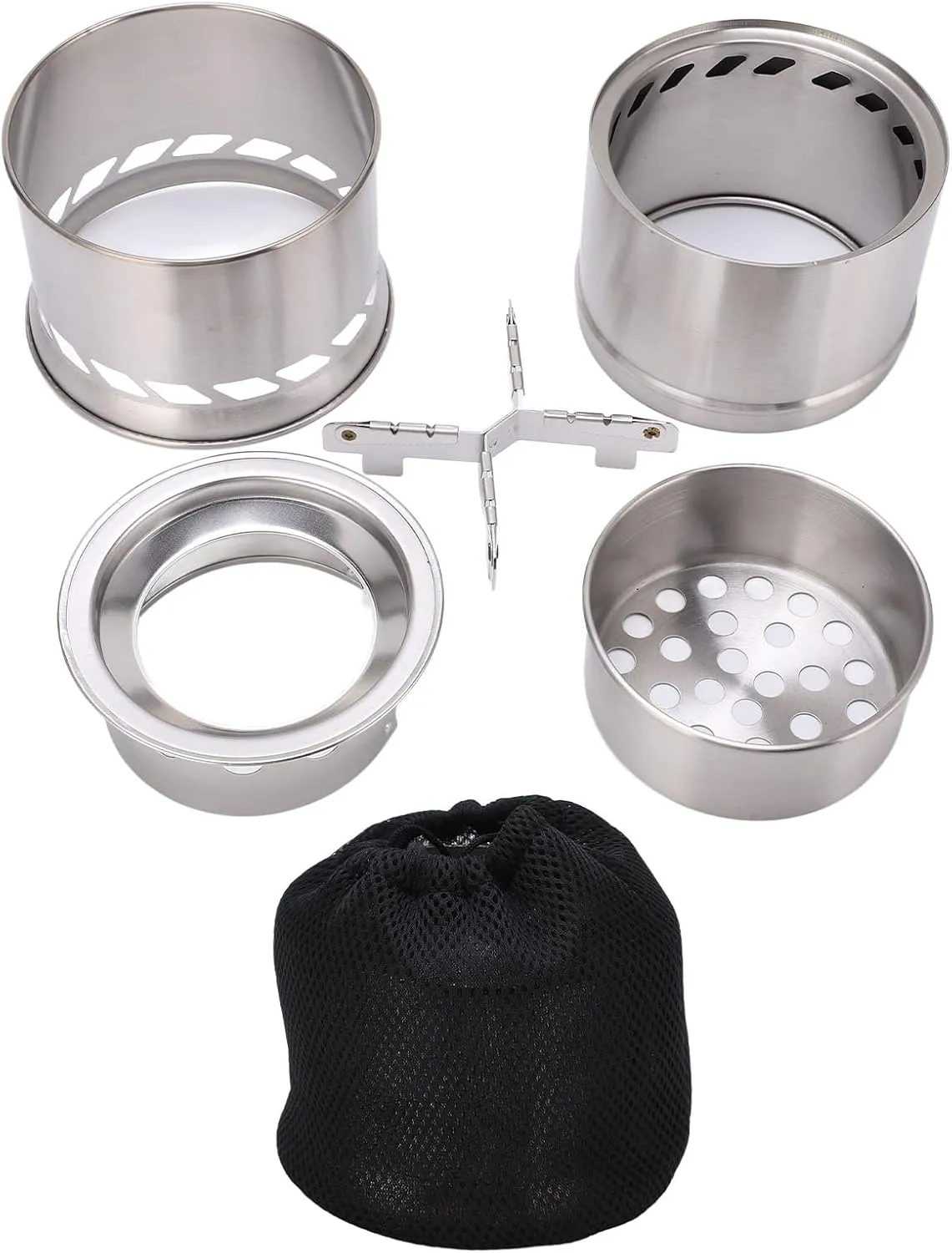 Portable Camping Stove, Folding Wood Burning Stove for Boiling Coffee Cooking Food and BBQ