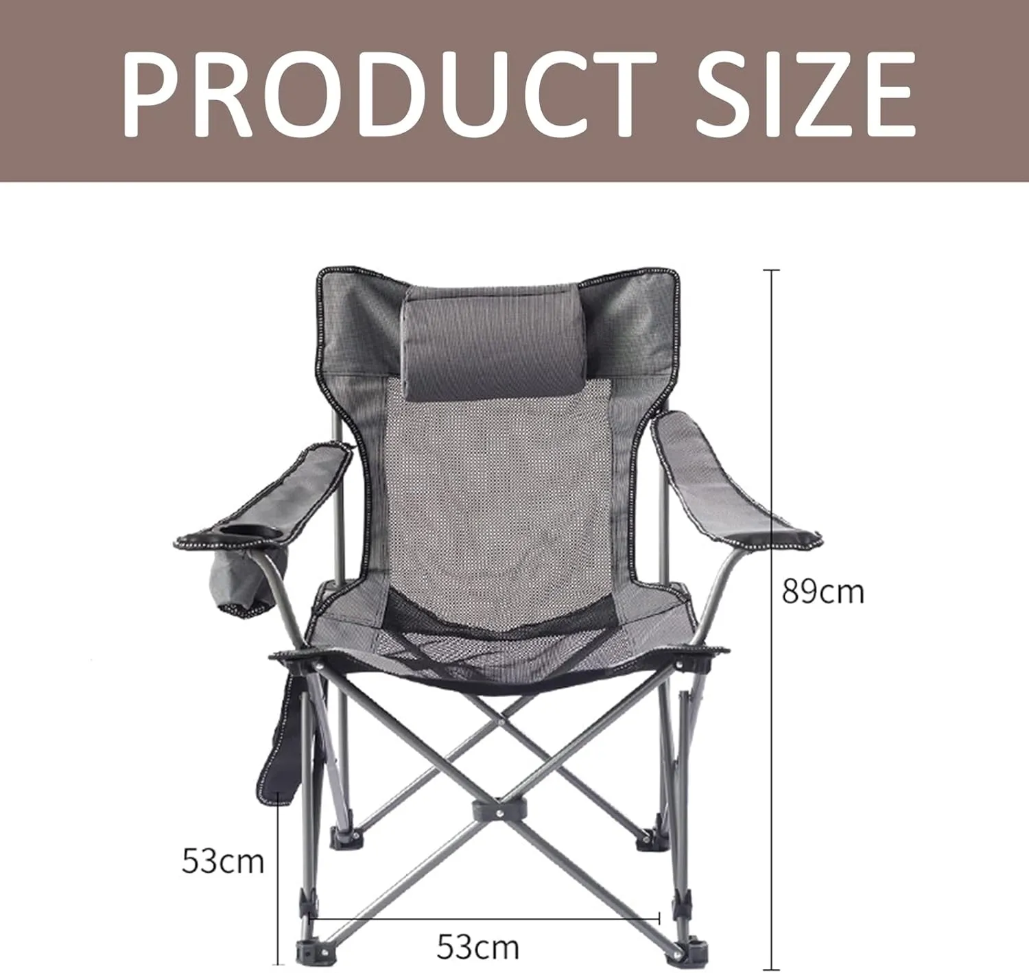 Portable Chairs for Adults 120kg Beach Chairs High Off Ground Reclining, Folding Camping Chair with Carrying Bag,C
