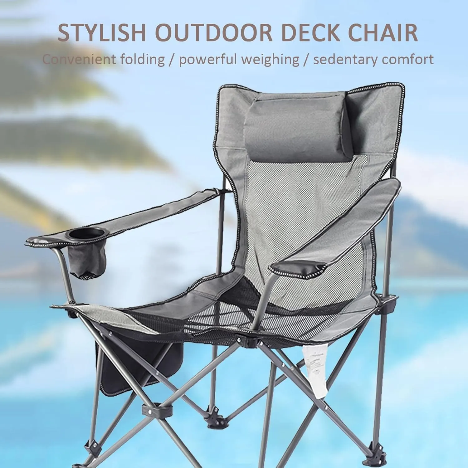 Portable Chairs for Adults 120kg Beach Chairs High Off Ground Reclining, Folding Camping Chair with Carrying Bag,C