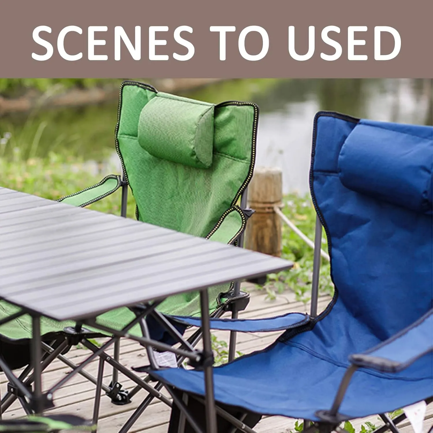 Portable Chairs for Adults 120kg Beach Chairs High Off Ground Reclining, Folding Camping Chair with Carrying Bag,C