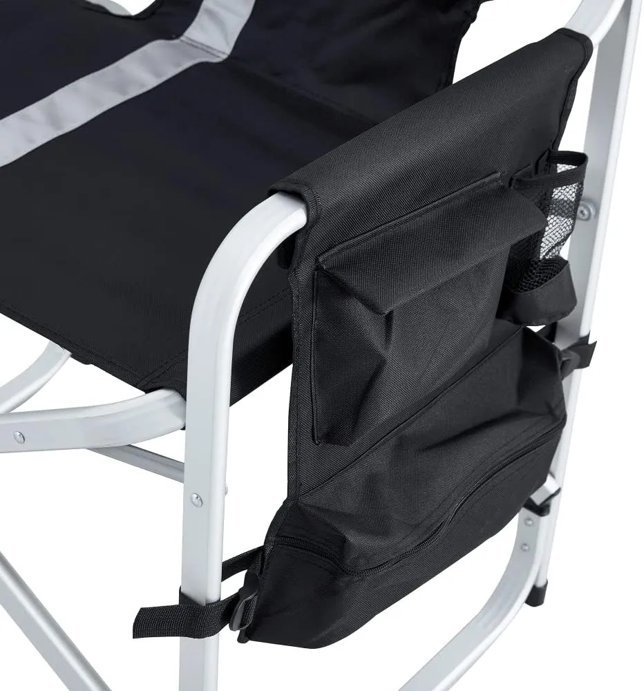 Portable Folding Chair with Side Table and Storage Pocket,Foldable Camping Chair Directors Chair with Heavy Duty Steel Frame,for Beach, Fishing,Trip,Picnic,Lawn