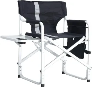 Portable Folding Chair with Side Table and Storage Pocket,Foldable Camping Chair Directors Chair with Heavy Duty Steel Frame,for Beach, Fishing,Trip,Picnic,Lawn