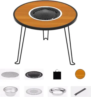Portable Grill Tables for Outside, Large Tabletop Stable Support Encrypted Grill, Outdoor Picnic Table, Camping Kitchen, for BBQ, Party, Picnics