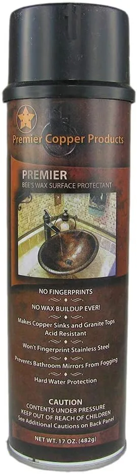 Premier Copper Products W900-WAX Copper Sink Wax Protectant, Clear