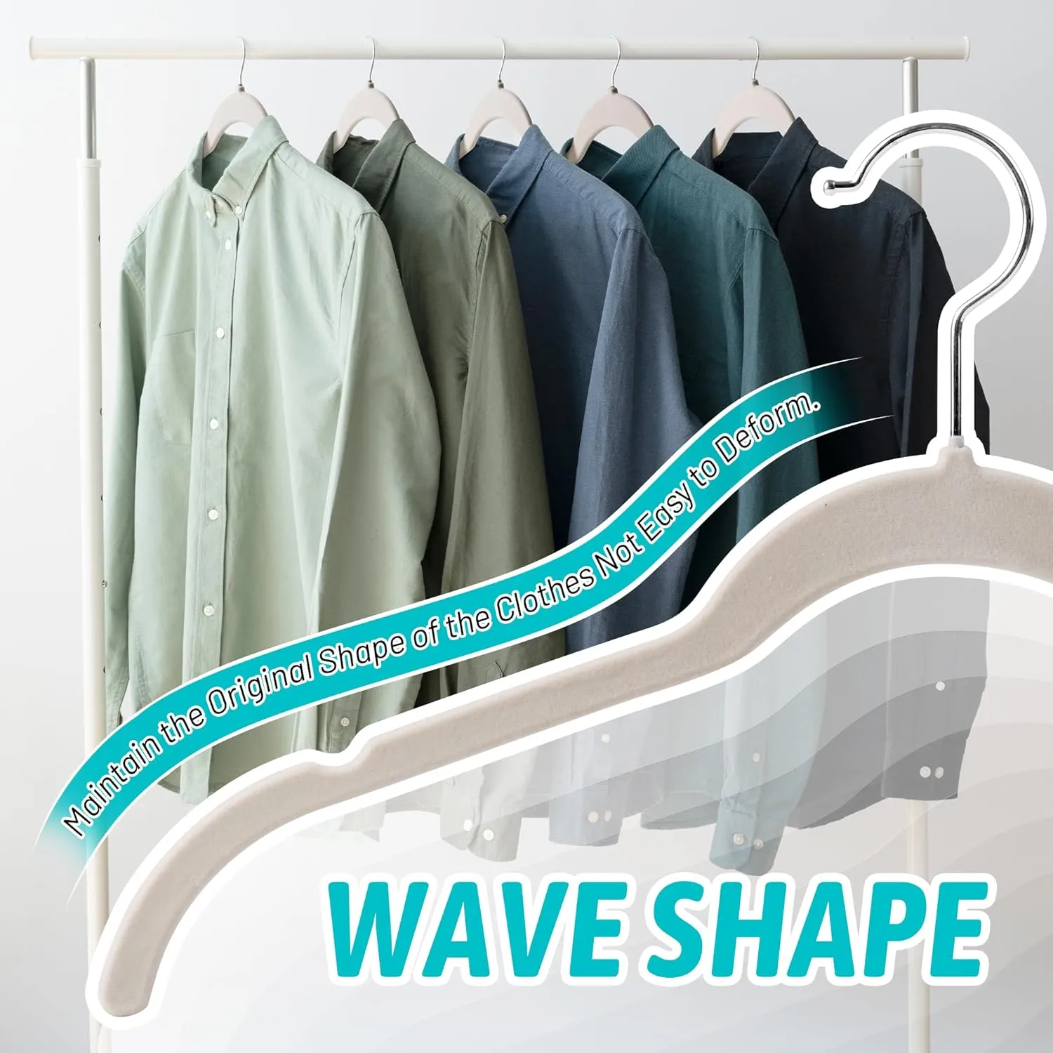Premium Velvet Shirt Hangers 30 Pack, Non-Slip 360° Swivel Hook Slim Flocked Coat Hanger, Space Saving Felt Hanger for for Tank Top, Blouses, Strappy Dresses