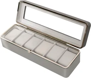PU Leather & Velvet Lined Watch Box Buckle – Secure & Stylish Fastener for Watch Storage, Premium Quality, Easy to Use, Gray