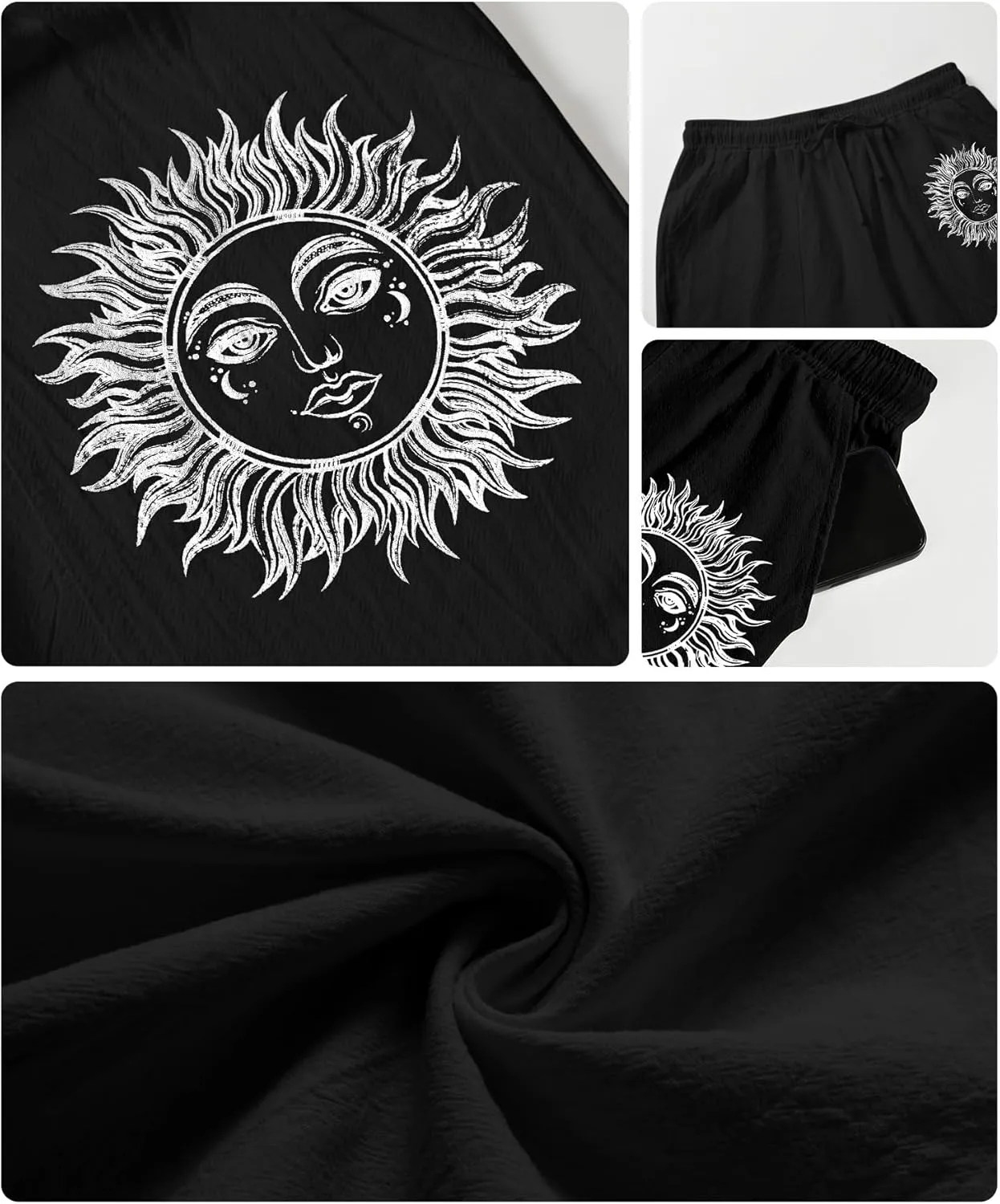Puimentiua Casual Mens Linen Shorts Lightweight Elastic Waist Summer Beach Shorts