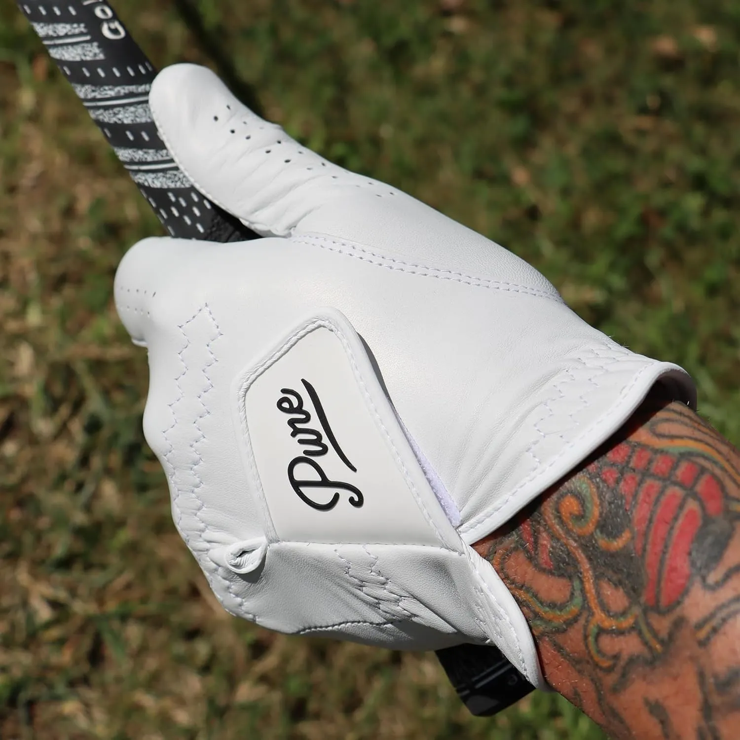 Pure Golf All Premium AAA Cabretta Leather Golf Glove | Enhanced Breathability, Durability with Optimal Short Fit Cuff