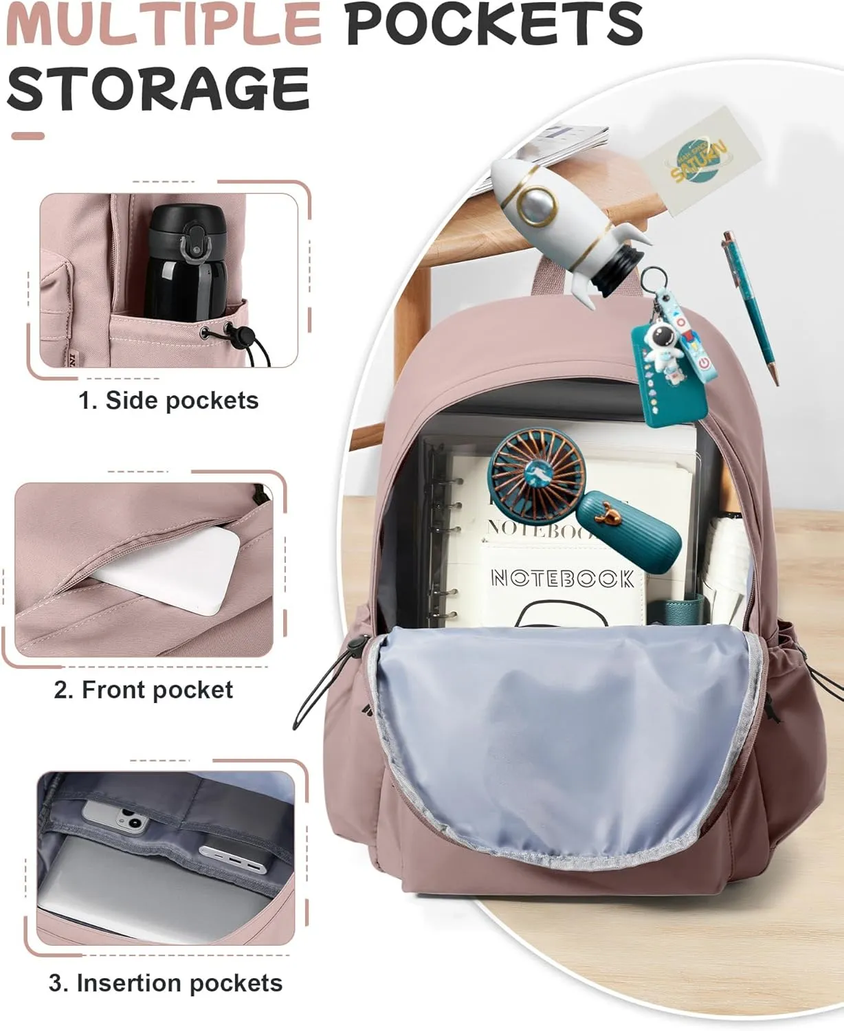 Purple Cute School Backpack with Laptop Compartment Small Travel Laptop Backpack for Women Men Waterproof College Backpack Simple School Bag for Teens Girls Boys