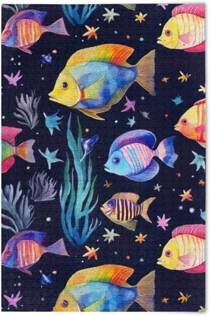 Puzzles for Adults 1000 Piece Colorful Tropical Fish Jigsaw Puzzles Kids Game Toys Gift Home Decor 202A2618