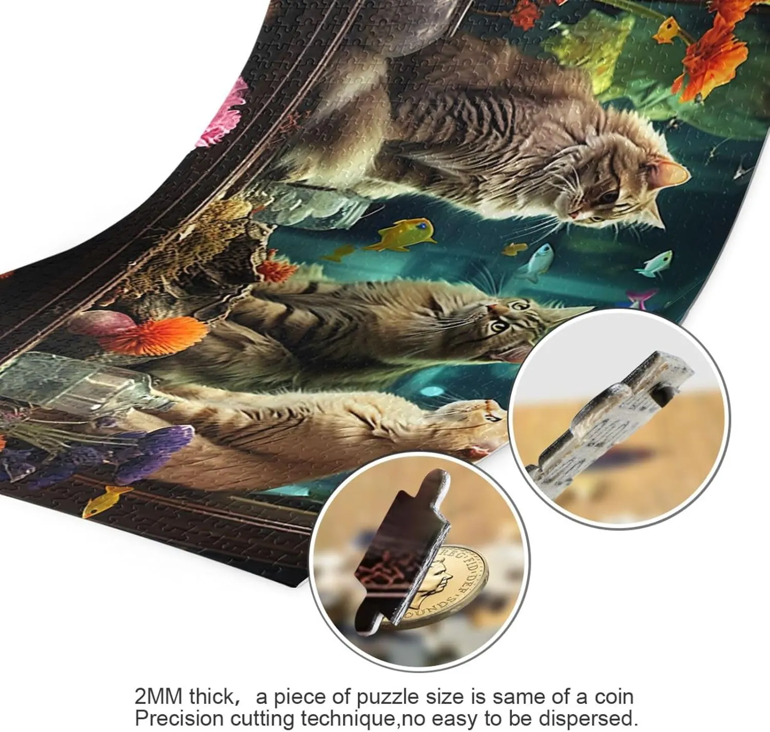 Puzzles for Adults 1000 Piece Cute Cats Fish Tank Jigsaw Puzzles Kids Game Toys Gift Home Decor 202a6339