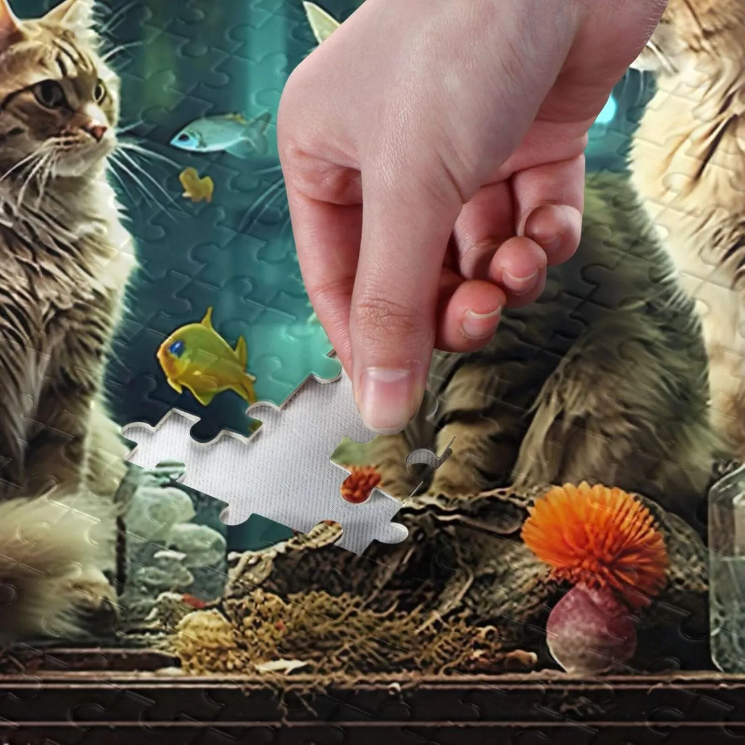 Puzzles for Adults 1000 Piece Cute Cats Fish Tank Jigsaw Puzzles Kids Game Toys Gift Home Decor 202a6339