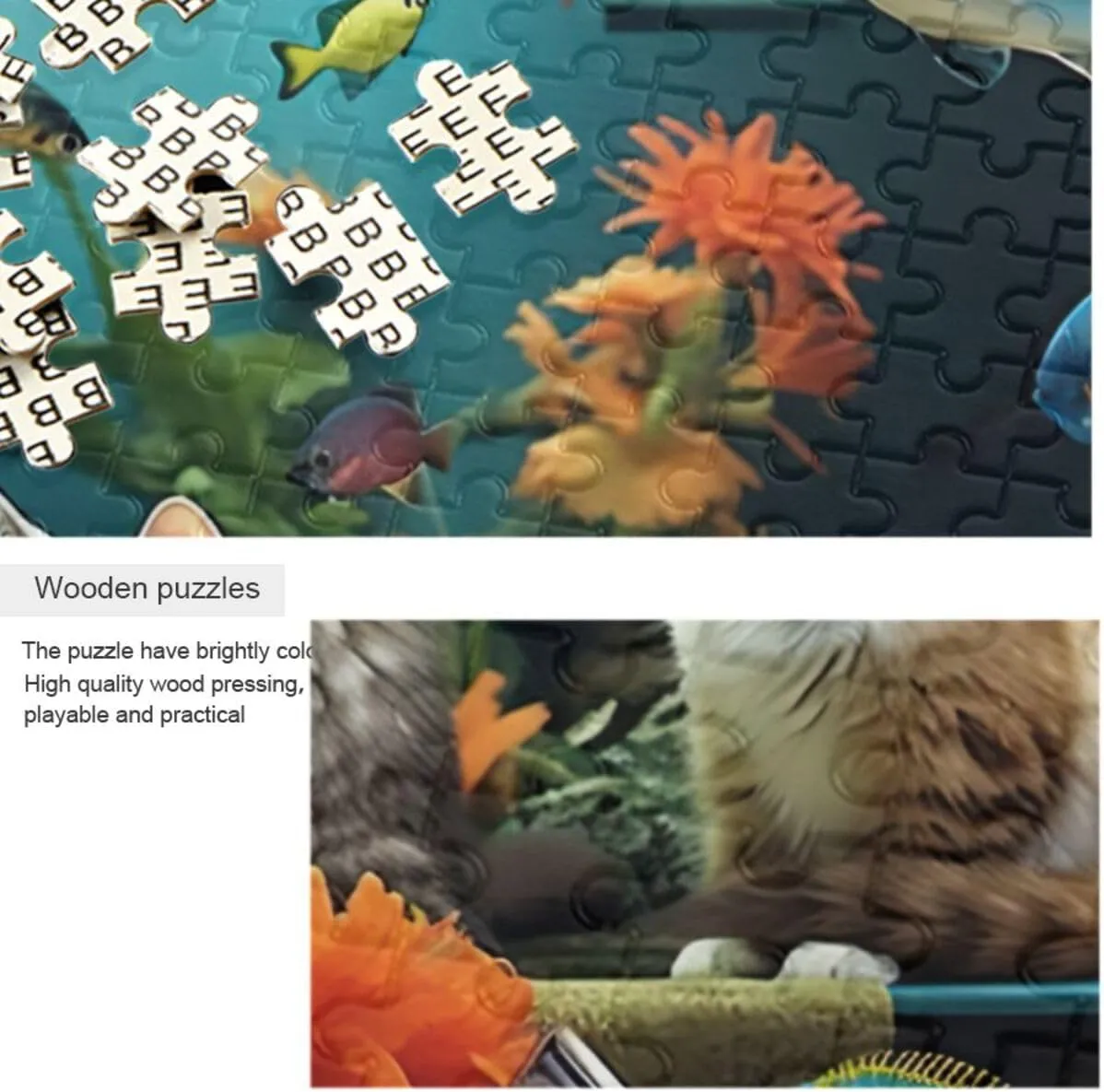 Puzzles for Adults 1000 Piece Cute Cats Fish Tank Jigsaw Puzzles Kids Game Toys Gift Home Decor 202a6341