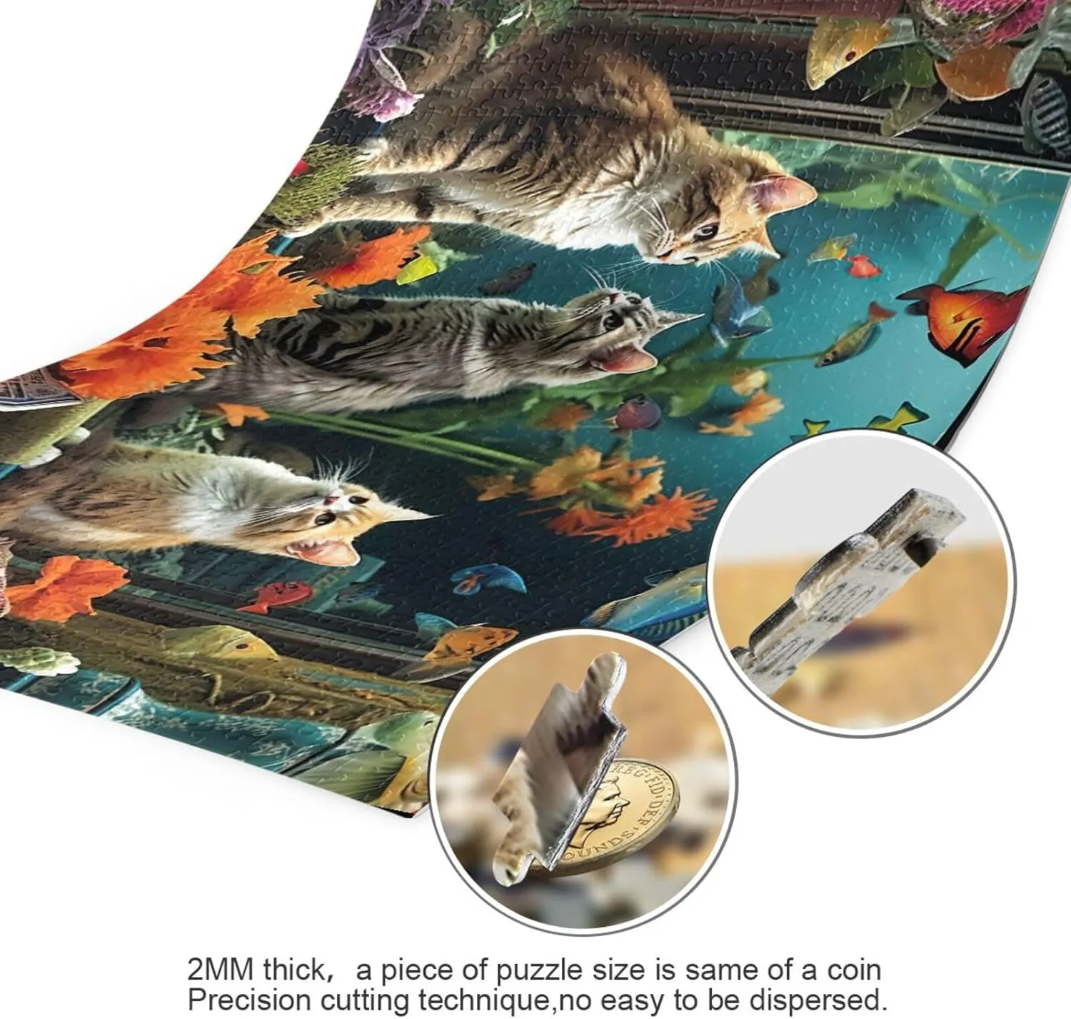 Puzzles for Adults 1000 Piece Cute Cats Fish Tank Jigsaw Puzzles Kids Game Toys Gift Home Decor 202a6341