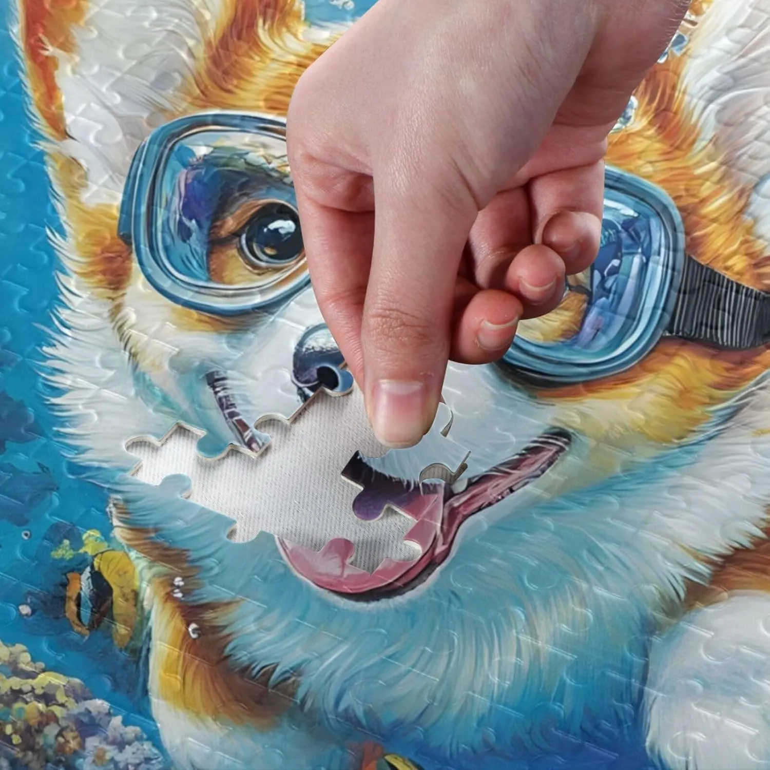Puzzles for Adults 1000 Piece Cute Corgi Swimming Underwater Fish Jigsaw Puzzles Kids Game Toys Gift Home Decor 202b8590