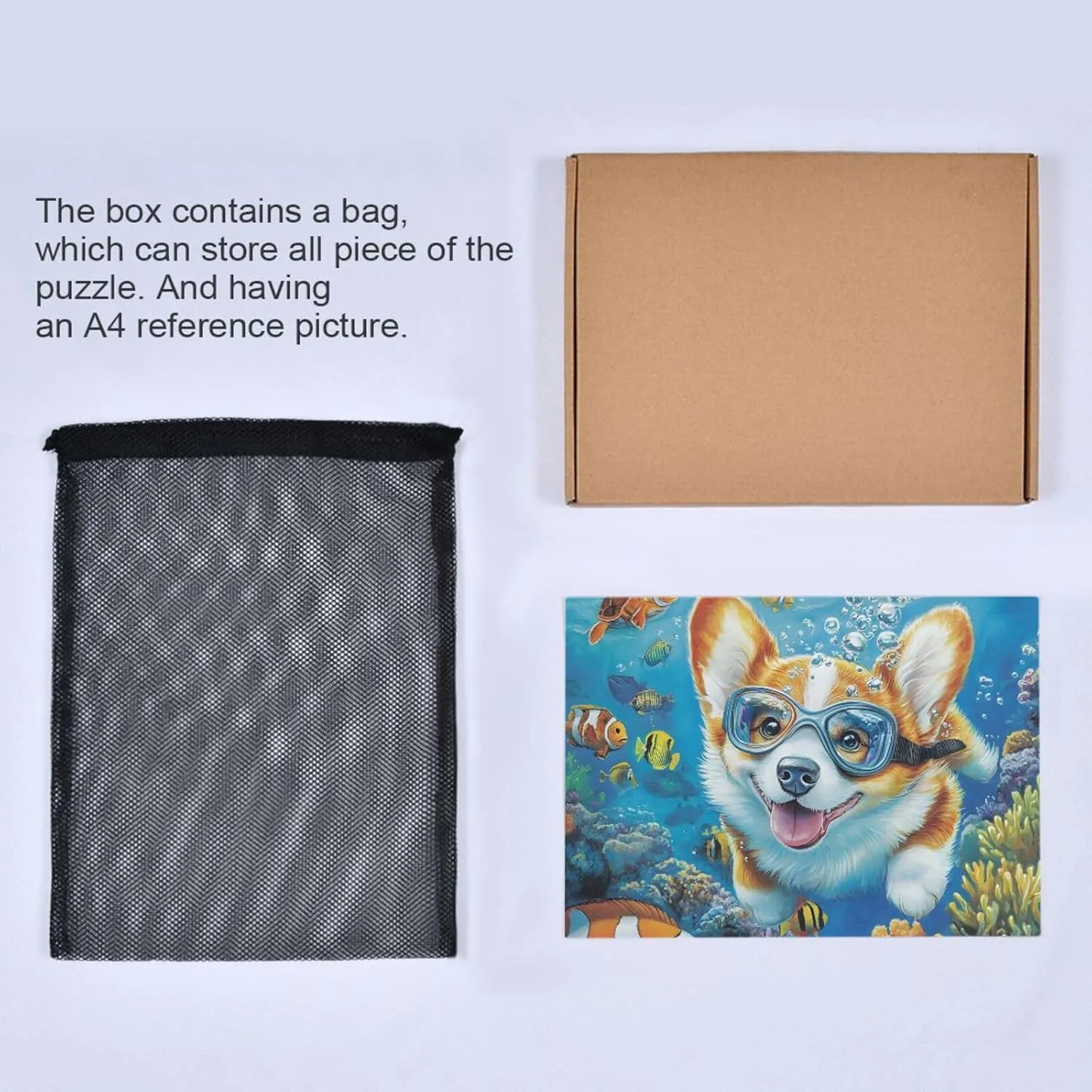 Puzzles for Adults 1000 Piece Cute Corgi Swimming Underwater Fish Jigsaw Puzzles Kids Game Toys Gift Home Decor 202b8590