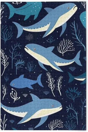 Puzzles for Adults 1000 Piece Cute Whale Fish Jigsaw Puzzles Kids Game Toys Gift Home Decor 202A2626