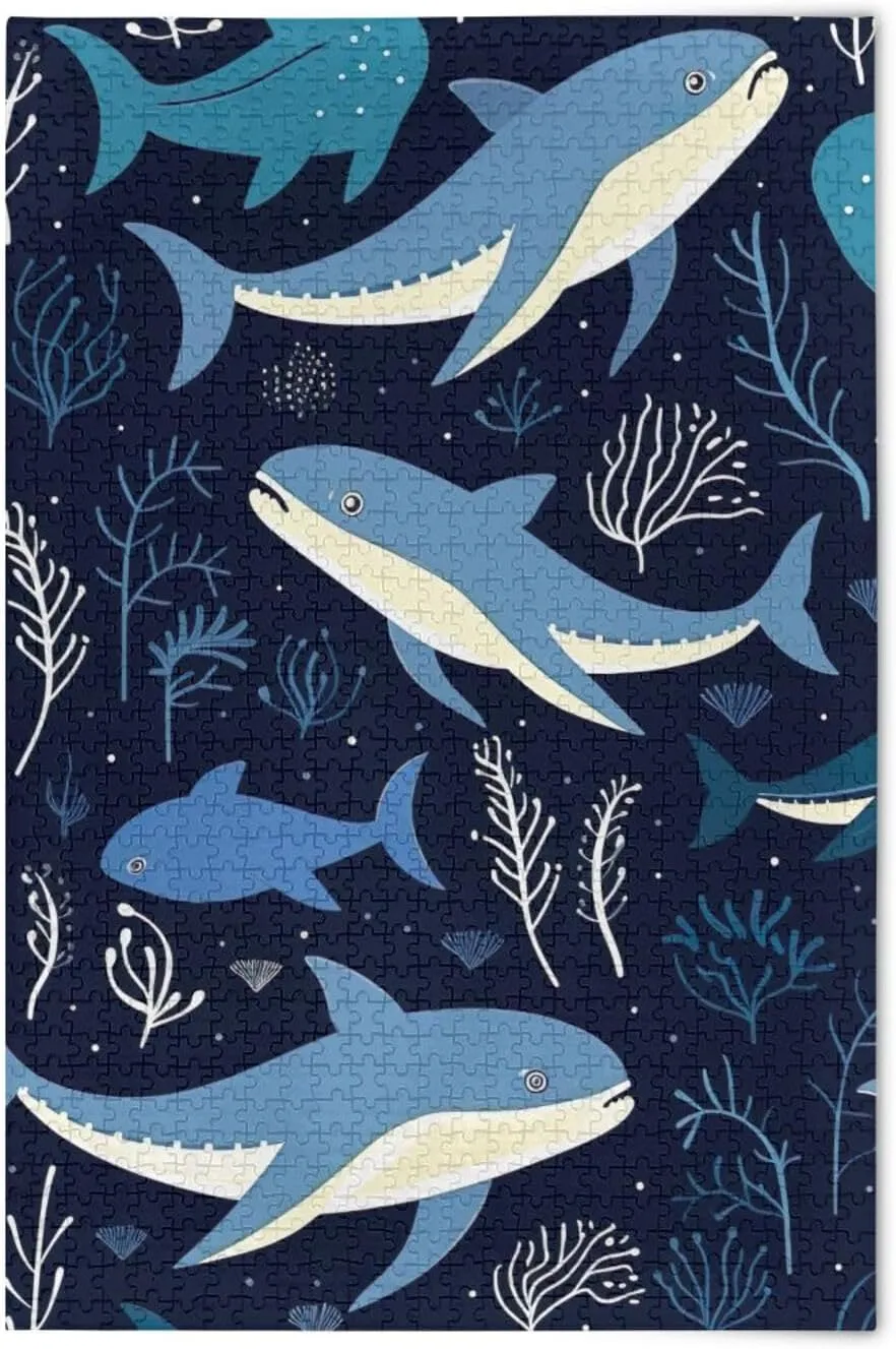 Puzzles for Adults 1000 Piece Cute Whale Fish Jigsaw Puzzles Kids Game Toys Gift Home Decor 202A2626