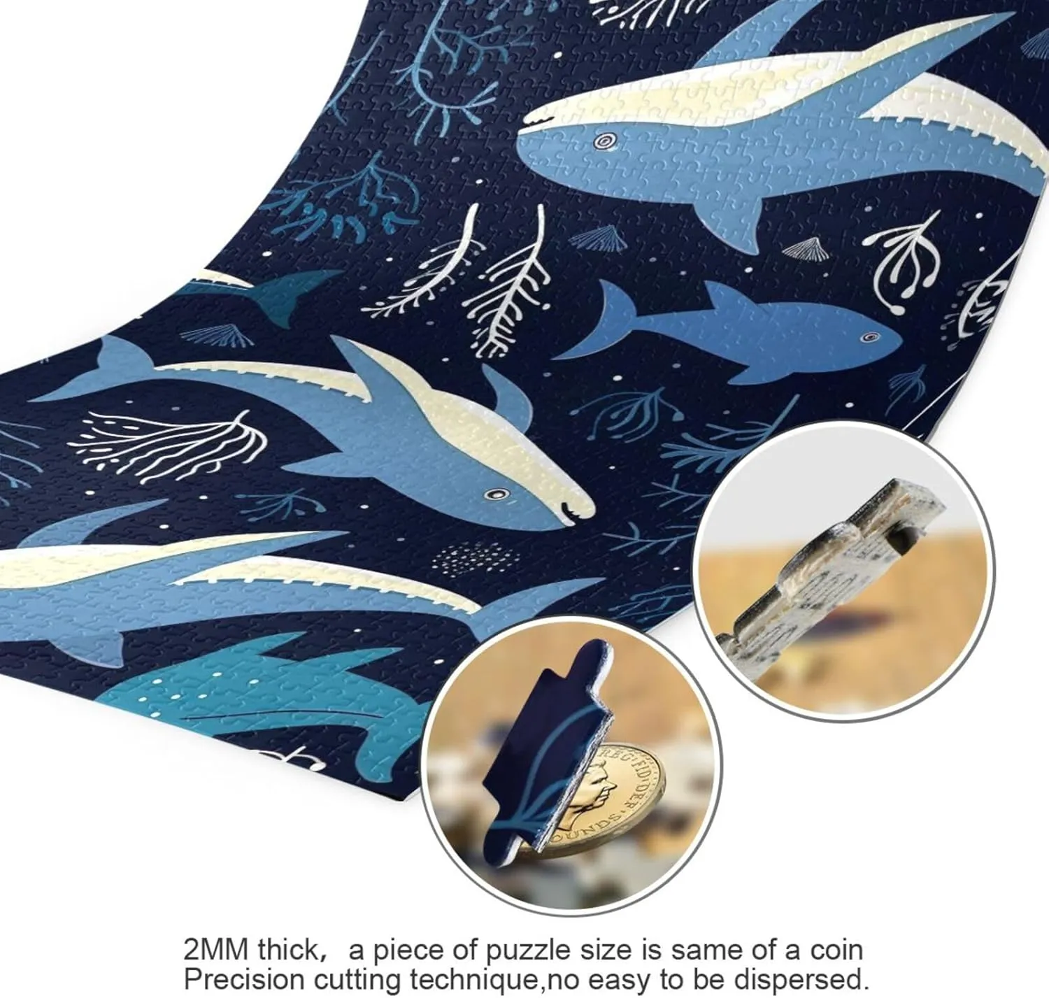 Puzzles for Adults 1000 Piece Cute Whale Fish Jigsaw Puzzles Kids Game Toys Gift Home Decor 202A2626