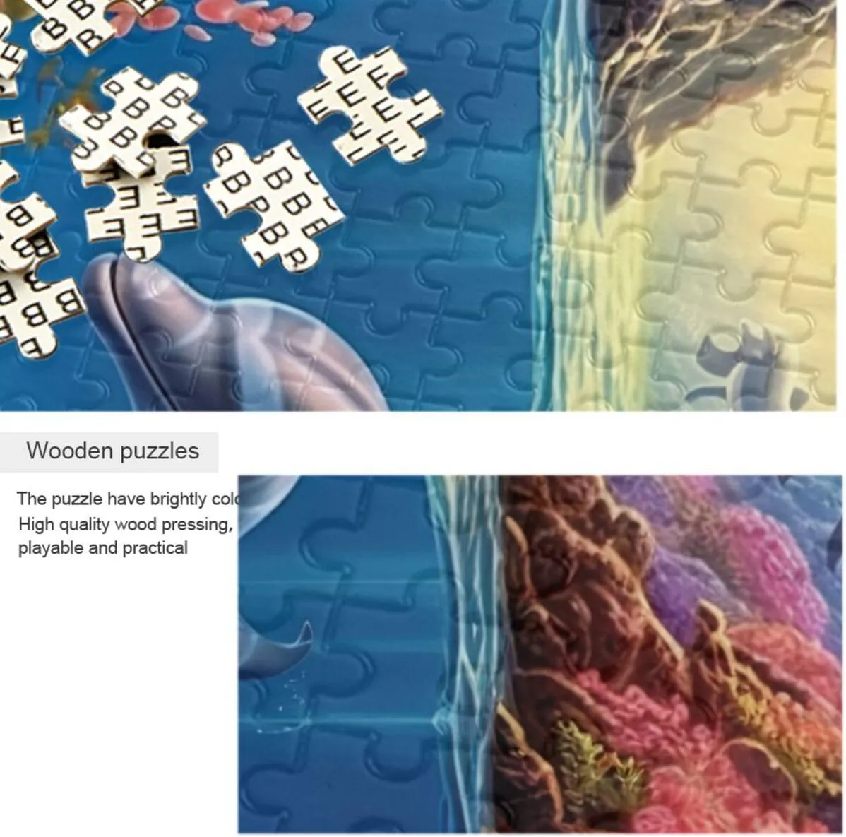 Puzzles for Adults 1000 Piece Dolphin Fish Undersea Jigsaw Puzzles Kids Game Toys Gift Home Decor 202A2492