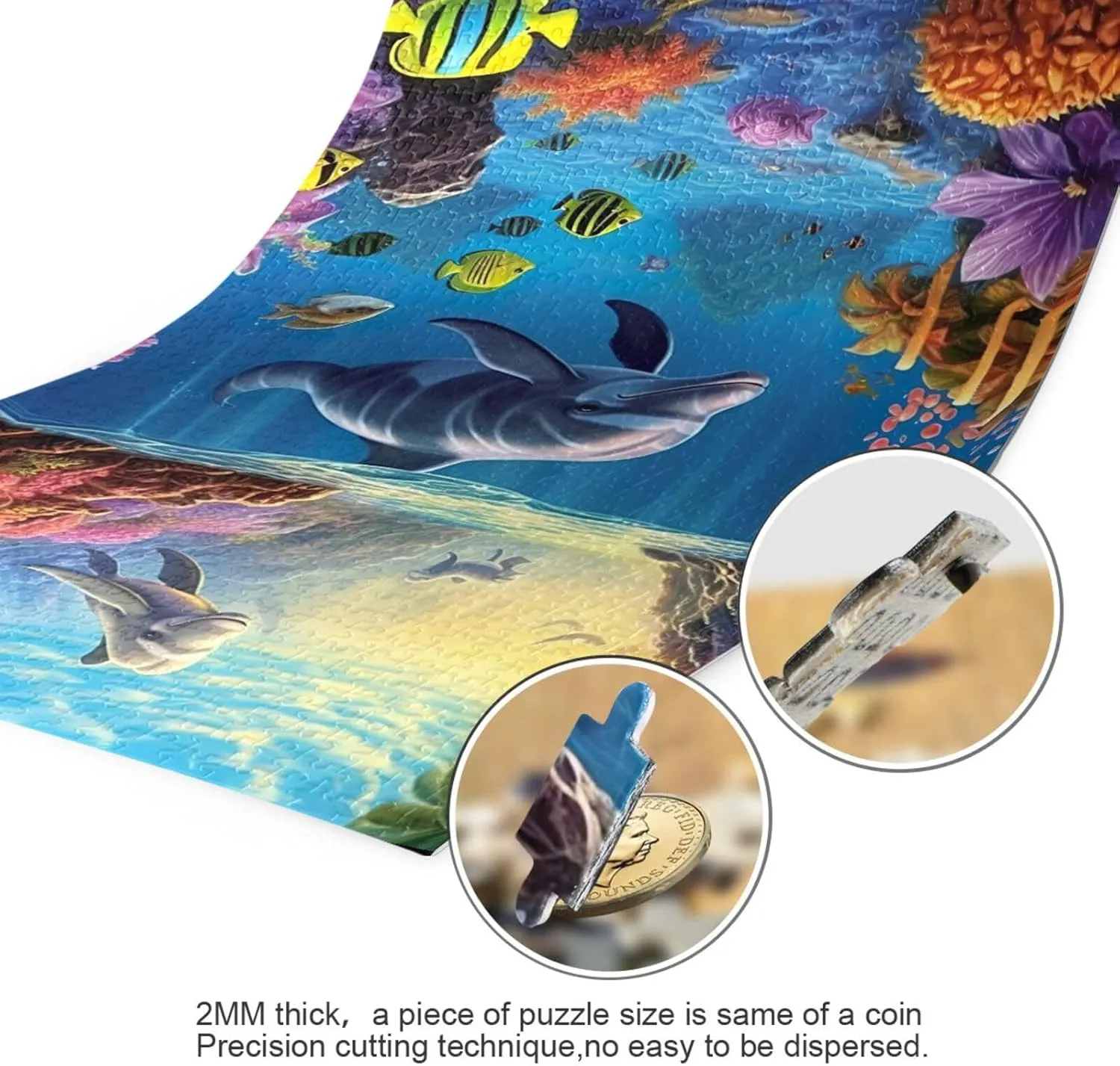 Puzzles for Adults 1000 Piece Dolphin Fish Undersea Jigsaw Puzzles Kids Game Toys Gift Home Decor 202A2492