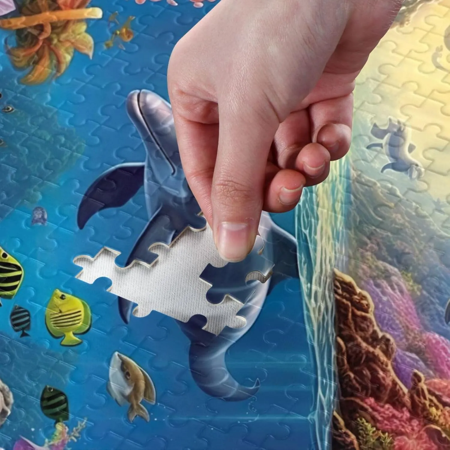 Puzzles for Adults 1000 Piece Dolphin Fish Undersea Jigsaw Puzzles Kids Game Toys Gift Home Decor 202A2492