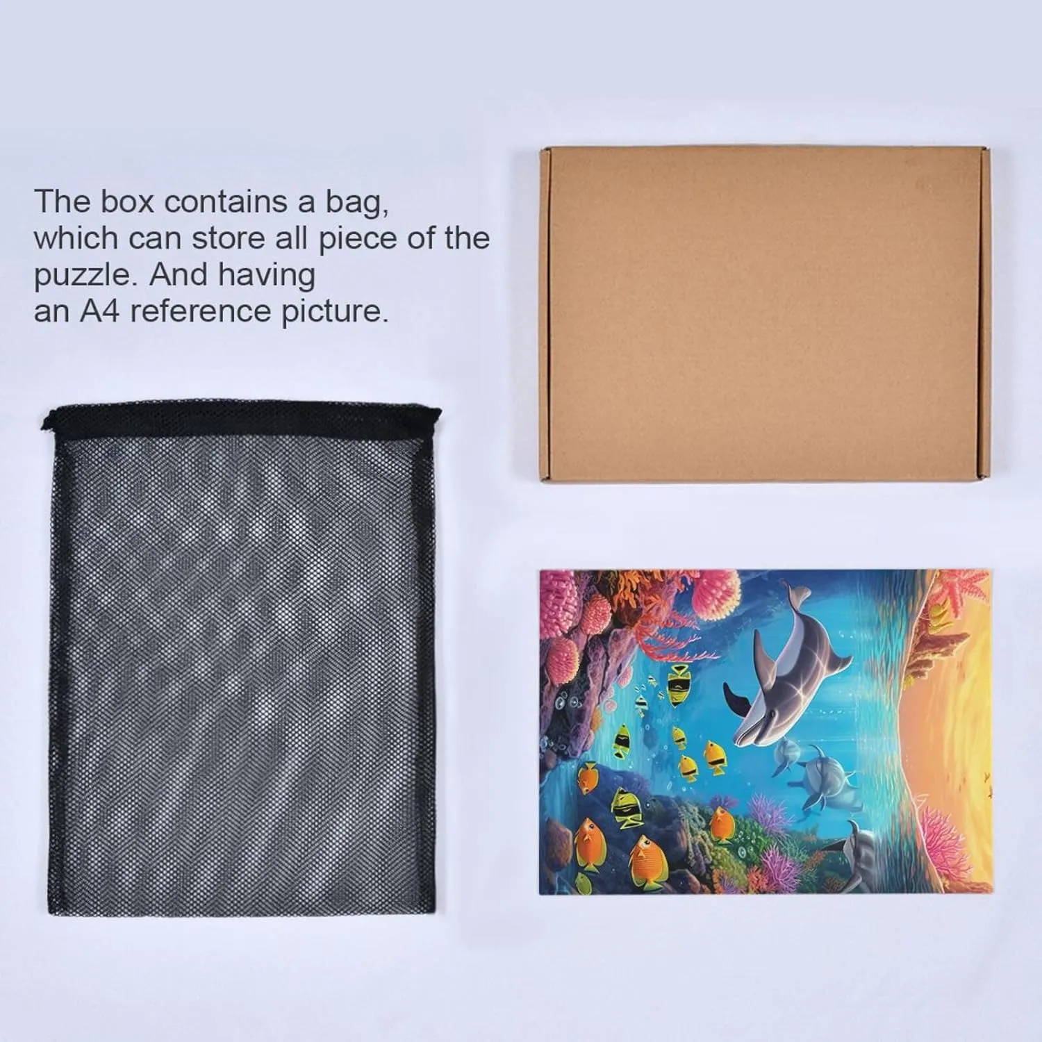Puzzles for Adults 1000 Piece Dolphin Fish Undersea Jigsaw Puzzles Kids Game Toys Gift Home Decor 202A2493