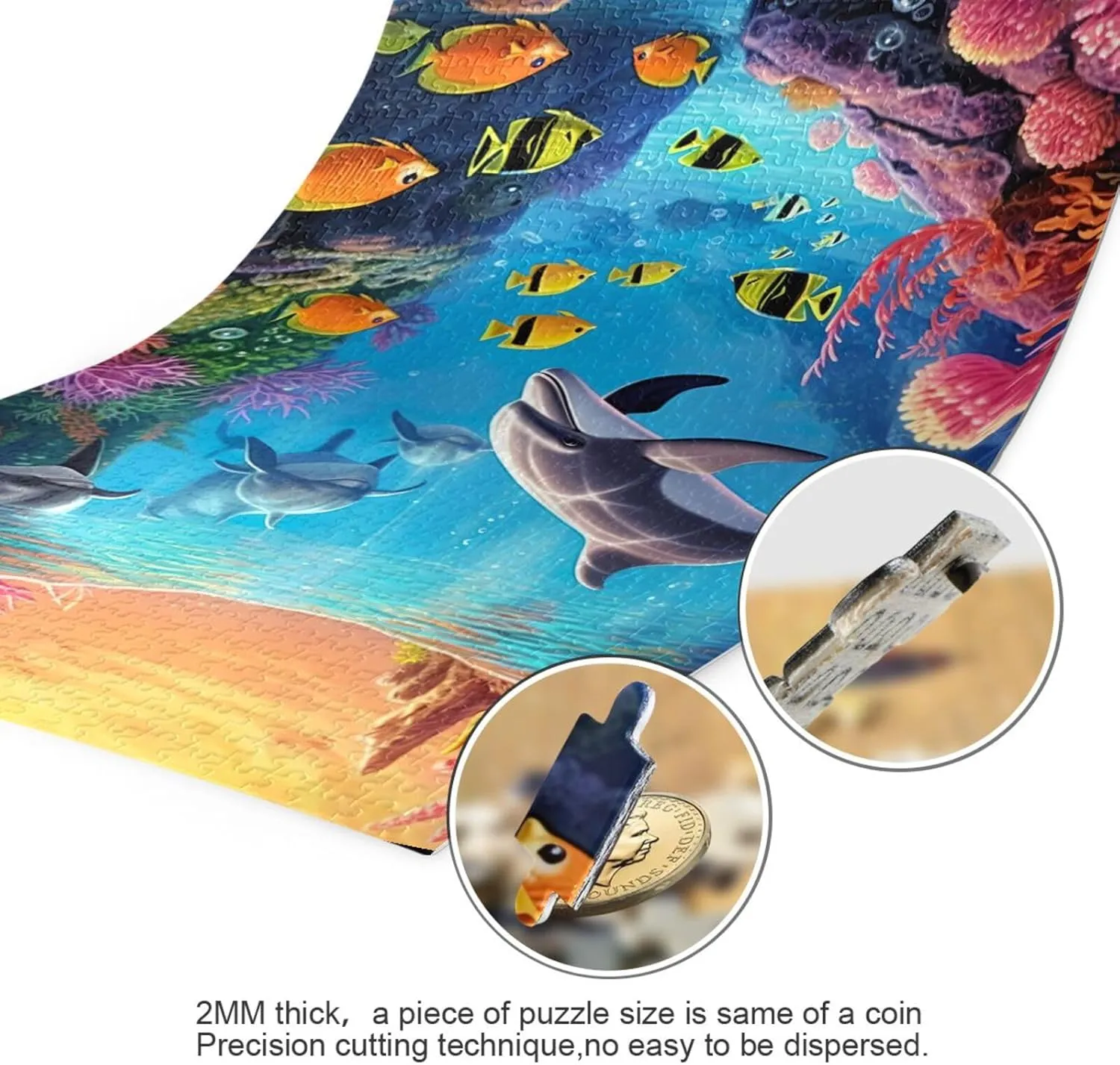 Puzzles for Adults 1000 Piece Dolphin Fish Undersea Jigsaw Puzzles Kids Game Toys Gift Home Decor 202A2493