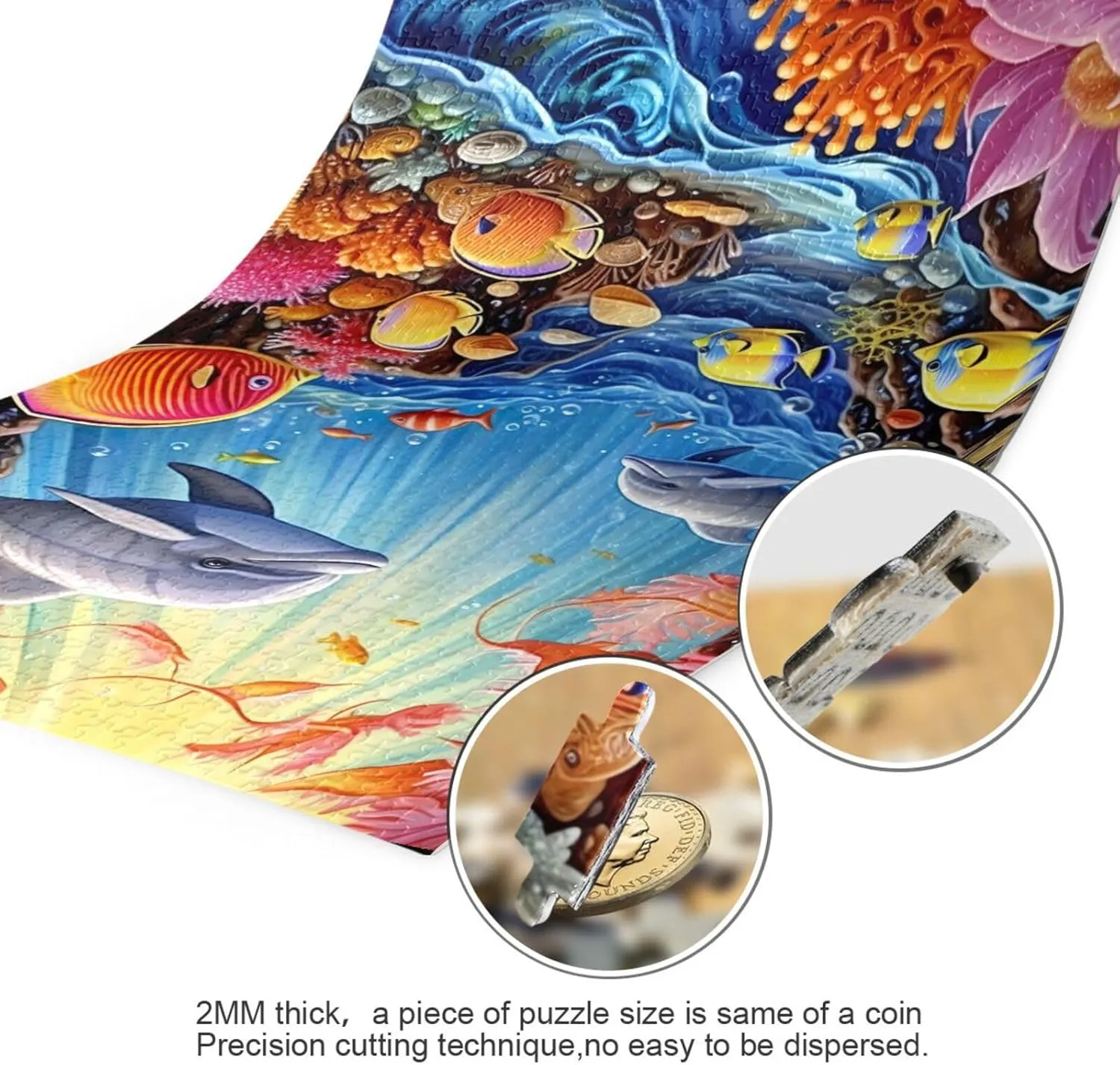 Puzzles for Adults 1000 Piece Whales Dolphin Fish Undersea Jigsaw Puzzles Kids Game Toys Gift Home Decor 202A2474