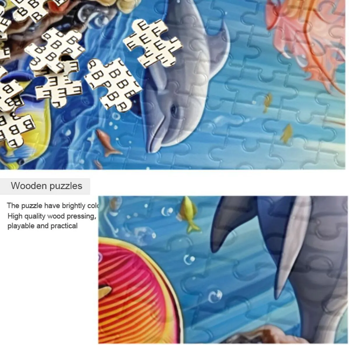 Puzzles for Adults 1000 Piece Whales Dolphin Fish Undersea Jigsaw Puzzles Kids Game Toys Gift Home Decor 202A2474