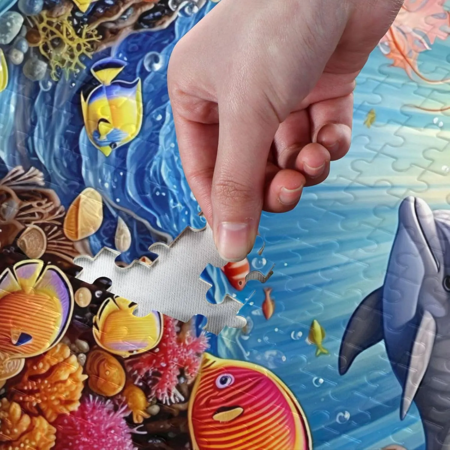Puzzles for Adults 1000 Piece Whales Dolphin Fish Undersea Jigsaw Puzzles Kids Game Toys Gift Home Decor 202A2474