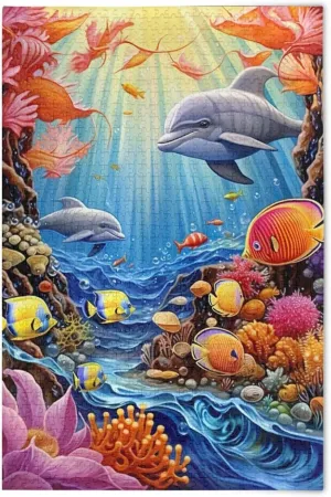 Puzzles for Adults 1000 Piece Whales Dolphin Fish Undersea Jigsaw Puzzles Kids Game Toys Gift Home Decor 202A2474