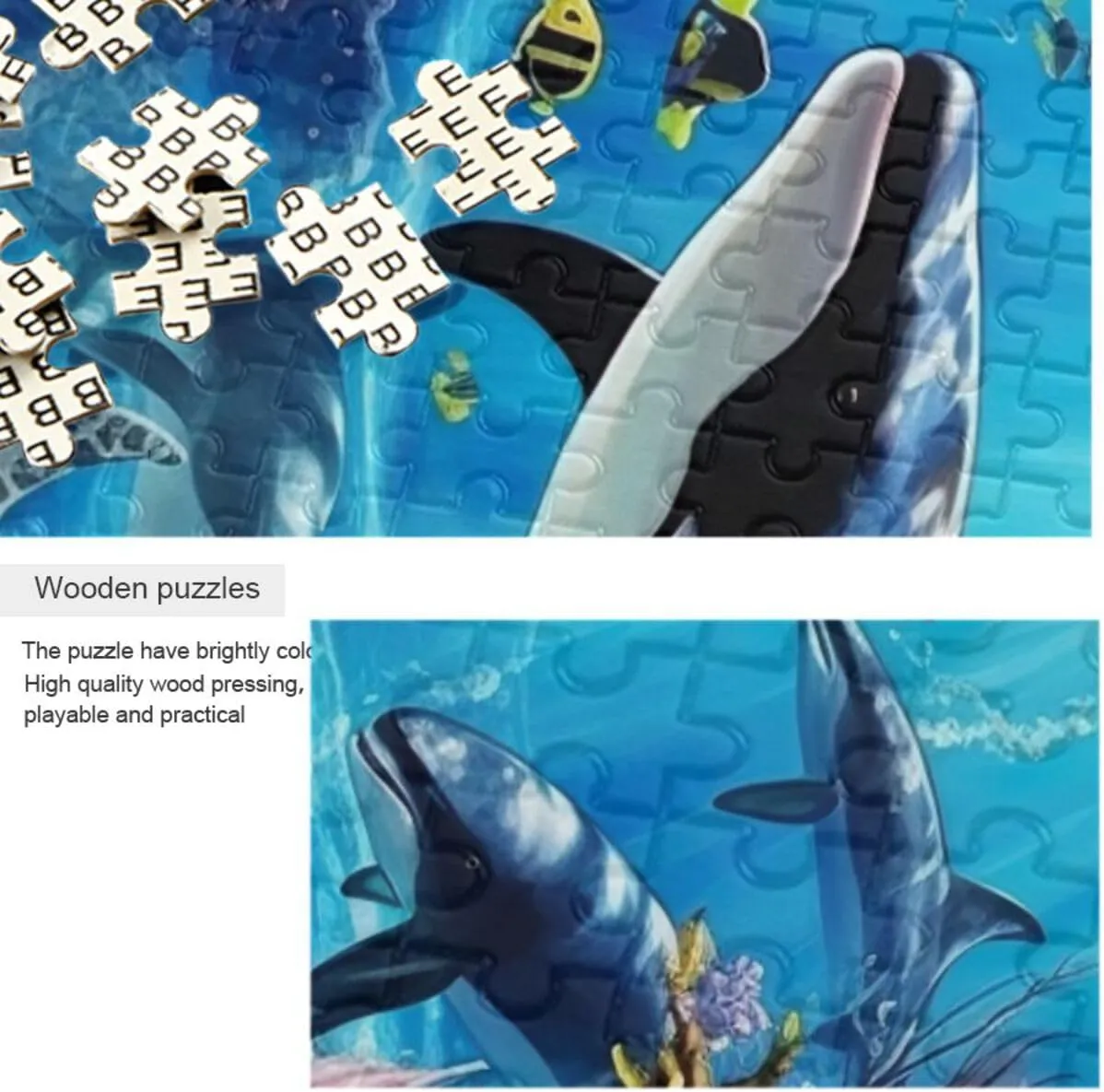 Puzzles for Adults 1000 Piece Whales Dolphin Fish Undersea Jigsaw Puzzles Kids Game Toys Gift Home Decor 202A2486