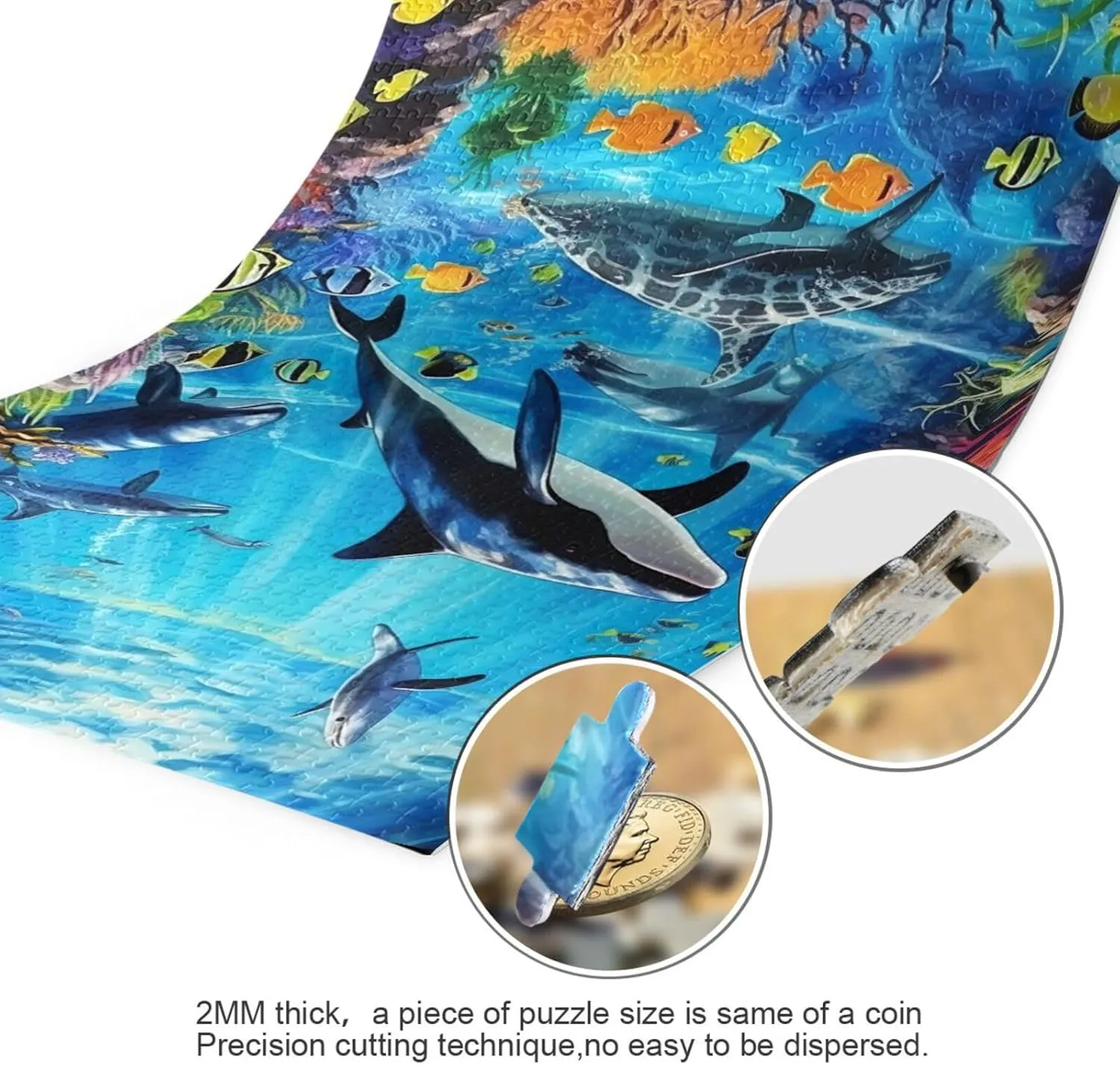 Puzzles for Adults 1000 Piece Whales Dolphin Fish Undersea Jigsaw Puzzles Kids Game Toys Gift Home Decor 202A2486