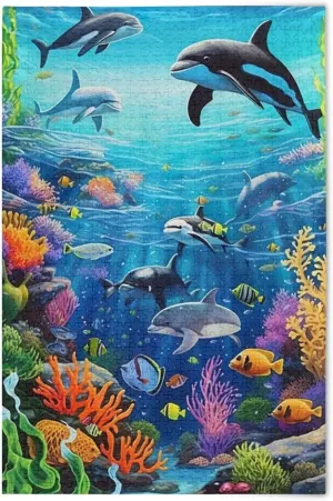 Puzzles for Adults 1000 Piece Whales Dolphin Fish Undersea Jigsaw Puzzles Kids Game Toys Gift Home Decor 202A2487